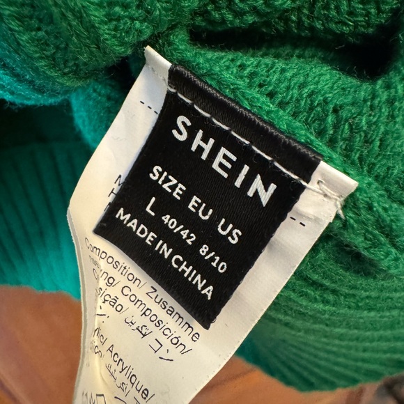 SHEIN Green Sweater with Leopard Design - Picture 2 of 3